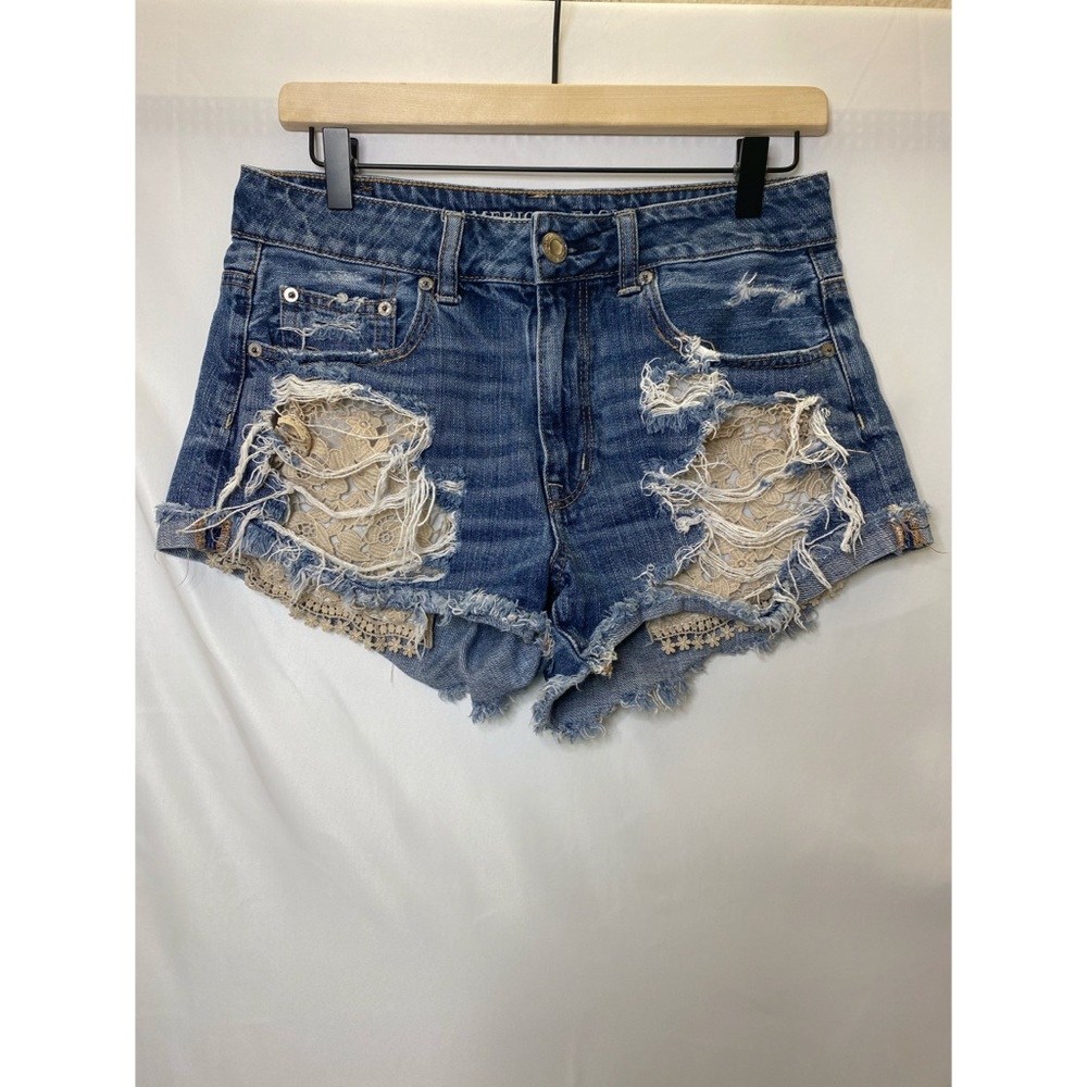 American Eagle Distress  High Rise Festival Shorts